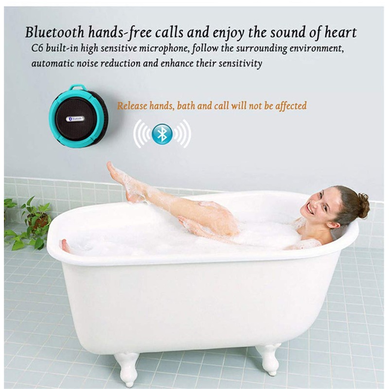 C6 Portable Bluetooth Speaker, Waterproof Bluetooth Speaker, Loud HD Sound,