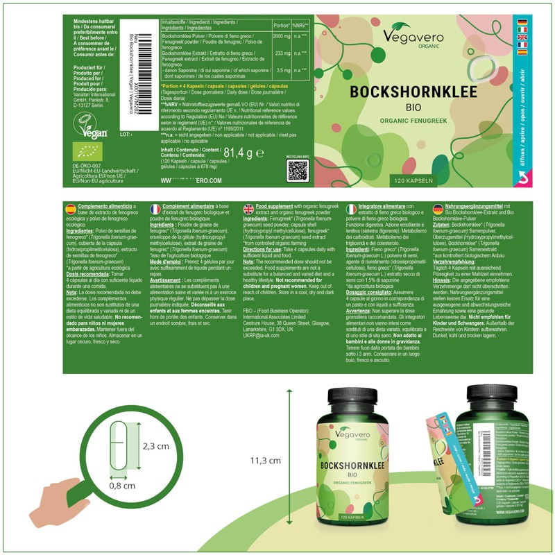 Vegavero Vegavero Organic Fenugreek High Strength 2900 mg | Lactation