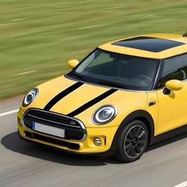 1 paio di fantastici adesivi per cofano da corsa, in vinile, impermeabili, per cofano dell'auto, accessori per auto per Mini Cooper R56 R55 R53 R50 R60 F56 F55 F54 F60, nero/bianco
