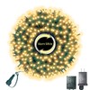 LAMPHOME 105FT 360 LED Outdoor String Lights Warm White,Extendable Holiday