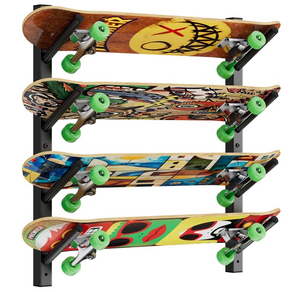 YMYNY Skateboard Wall Mount, 6 Layer Skateboard Rack Holder, Snowboard