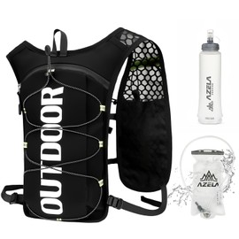 Running Vest for Men and Women, Running Vest with Hydration Bladder 1.5 L and Water Bottle 500 ml, Adjustable Running Vest Hydration Backpack, Ultra Lightweight Running Backpack for Marathons, Running
