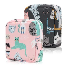 Desing Wish 2 Pcs Makeup Bag Small Sanitary Napkin Storage Bags Women Girls Period Bag Feminine Period Pouch Portable Small Items Storage Pouch Travel School Cosmetic Organizer for Teen Ladies Gifts