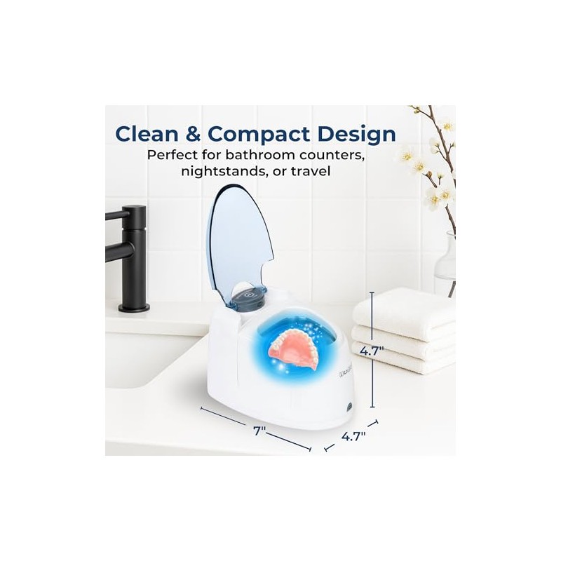 iSonic F3900 Ultrasonic Cleaner for Dentures, Retainers, and Mouth Guards,