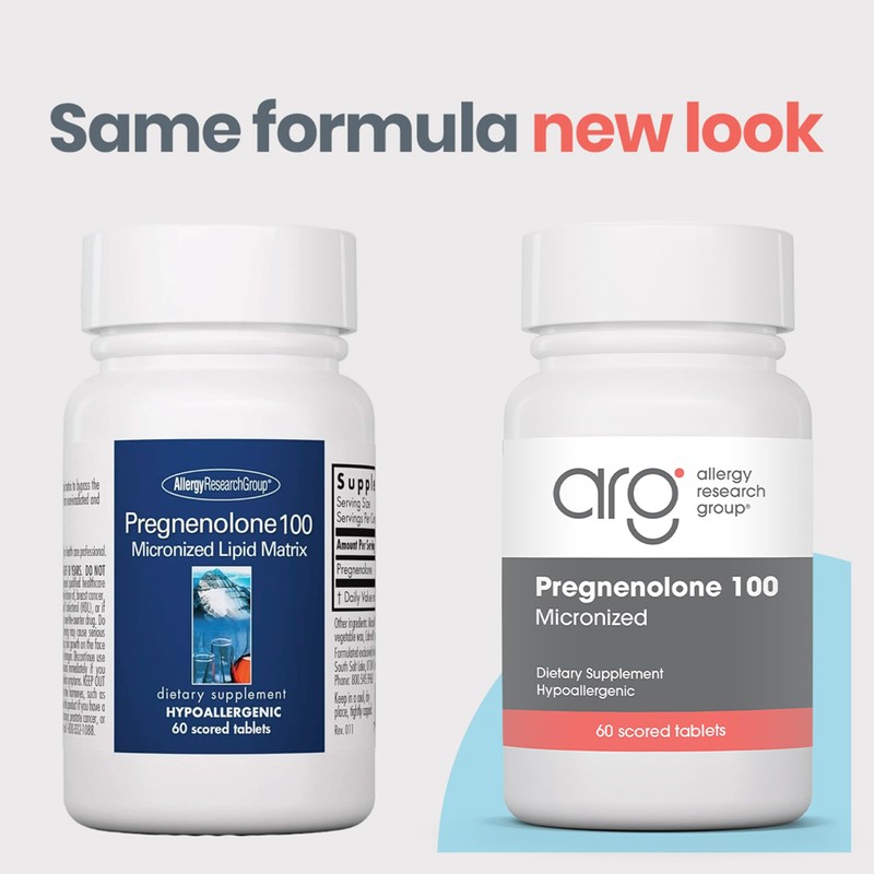 Allergy Research Group Pregnenolone 100mg - Progesterone Supplements for Women