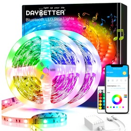 DAYBETTER 100Ft Smart Led Lights,5050 RGB Led Strip Lights Kits with Remote, App Control Timer Schedule Led Music Strip Lights(2 Rolls of 50ft)