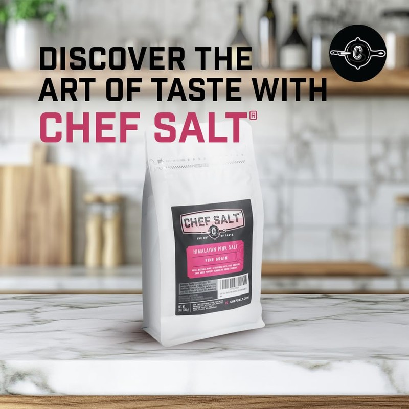 CHEF SALT Himalayan Pink Salt 3lb Fine Grain, Pack of