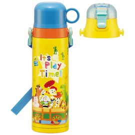 Skater SKDC6-A Children's Stainless Steel Water Bottle, 2-Way Direct Drinking, 20.8 fl oz (580 ml), Cup Drinking, 23.0 fl oz (570 ml), Toy Story, 23, Kid-friendly Lightweight Type, Boy, Hot and Cold
