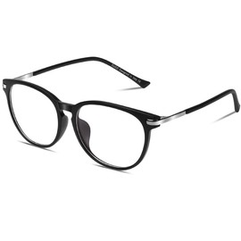 DUCO Blue Light Glasses for Men Women Blue Ray Blocking Glasses Computer Glasses for Teens Black Retro Round Eyeglasses Frame Non prescription 5204