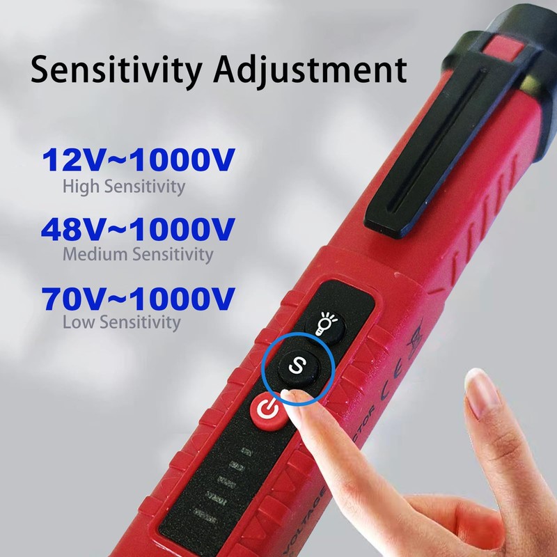 MXCOIRTP Voltage Tester, Non-Contact Voltage Detector, Electrical Tester, 3 Ranges