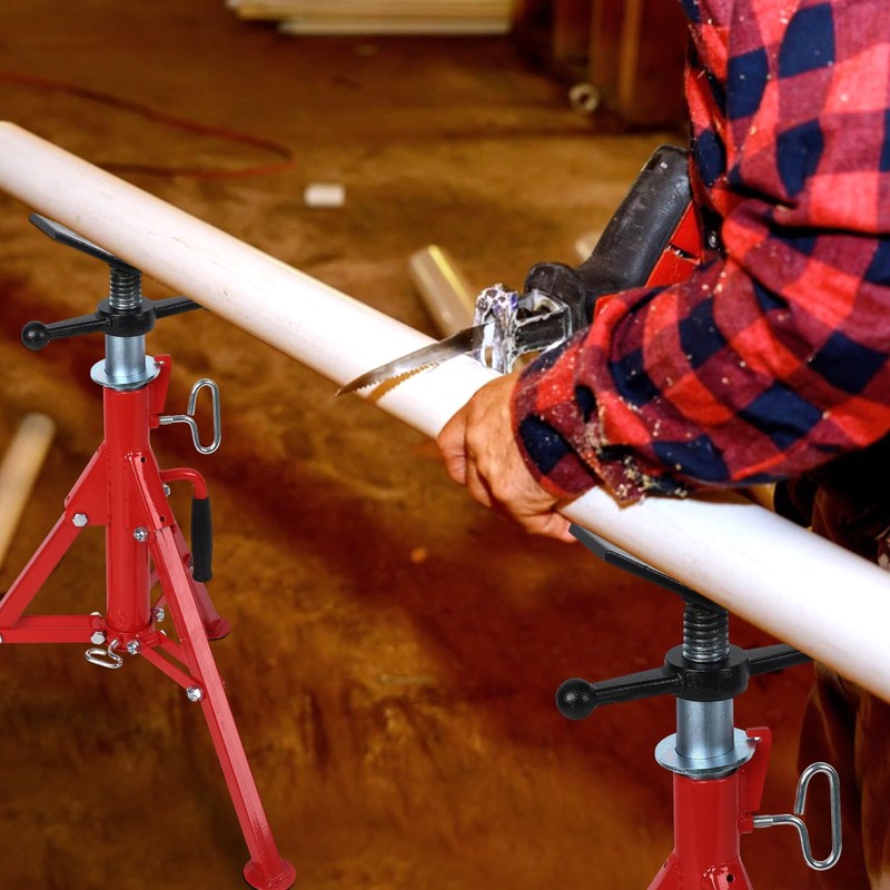 DEXSO V Head Pipe Jack Stand,28-52 Inch Adjustable Height, Foldable