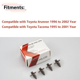 RLB-HILON 4PCS Interior Door Panel Trim Board Clips Compatible with Toyota 4runner 1996 to 2002 Year, for Toyota Tacoma 1995 to 2001 Year, for Oak Brown Color