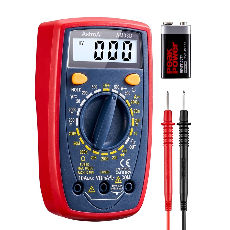 AstroAI Tester 2000 Count Tester Digital Multimeter Electric Voltmeter Ammeter