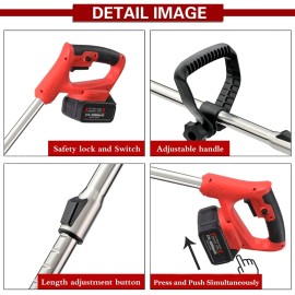 Unbranded O-Shaped Roller Mower – Red Electric, 2 Batteries, 1500mAh, Pruning Tool