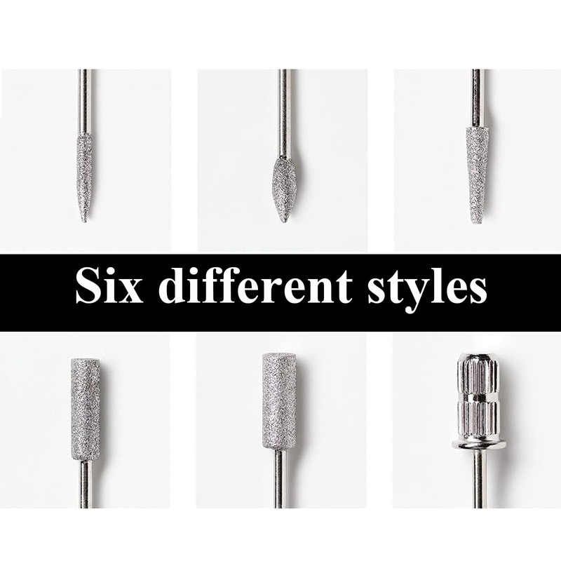 6 Pcs Nail Drill Bits, File Nail Drill Bits, Manicure