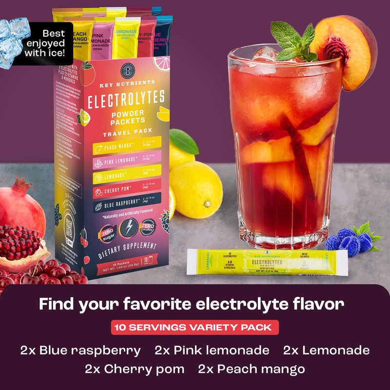 KEY NUTRIENTS Multivitamin Electrolytes Powder No Sugar - 5 Delicious