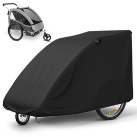 LEESITEC Cover for Bicycle Trailer, Waterproof Cover Bicycle Trailer, Dust and UV Protection Folding Garage for Bicycle Trailer, Universal Cover for Bicycle Trailer, Dog Trailer (140 x 84 x 99 cm)