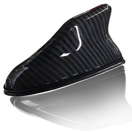 1 Pcs Car Shark Fin Antenna Cover, Vehicle Shark Fin Shape Cover with Adhesive Tape, Automotive Top Decoration, Suitable for Most Cars, Trucks, Suvs (Carbon Fiber Black)