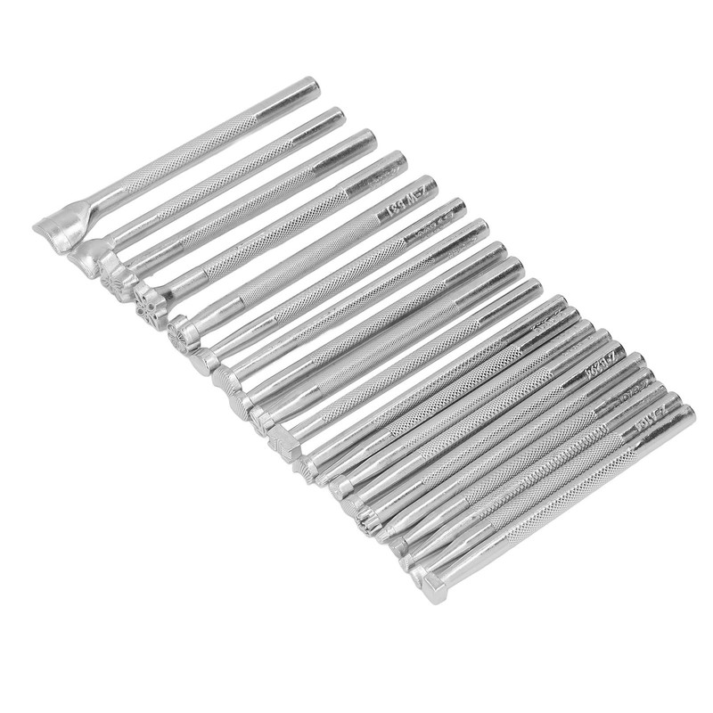 20Pcs Leather Stamping Tools Different Patterns High Hardness Anti Rust