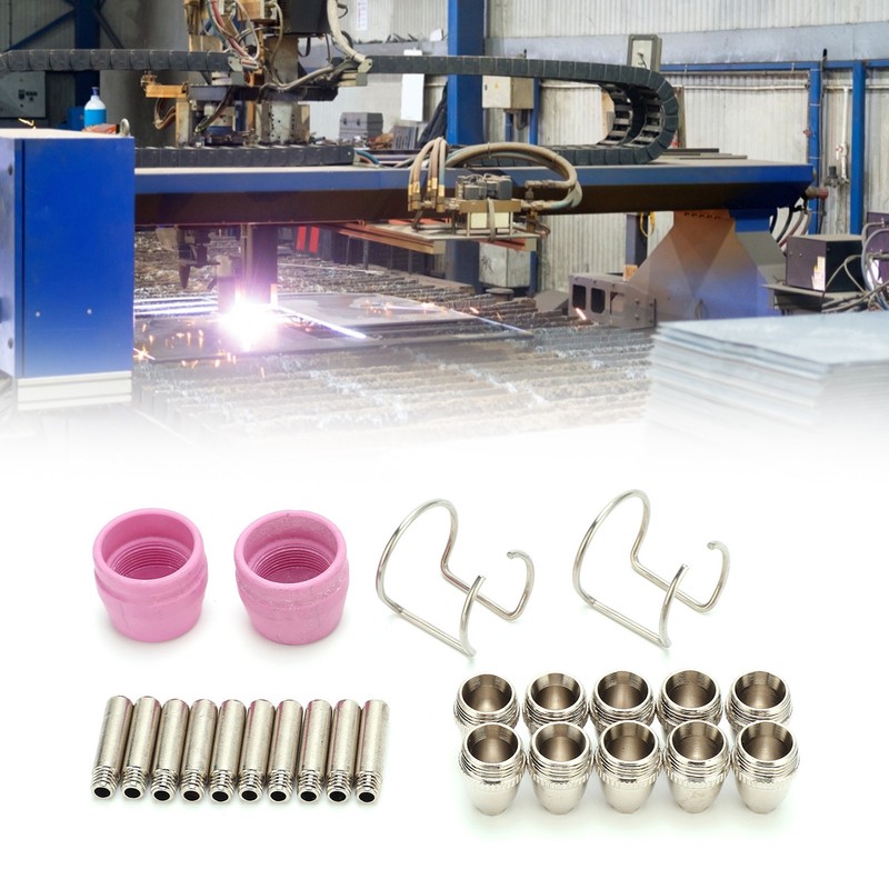 Plasma Cutting Torch Consumables Kit Electrode Contact Tip Ceramics Nozzle