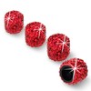 HZJD Tire Valve Stem Caps, Handmade Crystal Rhinestone, Red(4 Pack)