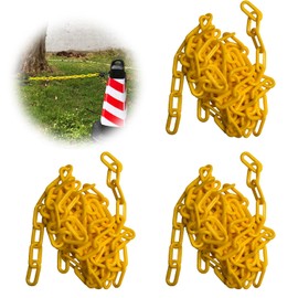 Plastic Chain, Plastic, Yellow, Plastic Chain, Chain, For Chain Stands, Lightweight, Plastic Chain, Dividers, No Parking, Entrance Prevention, Construction Safety & Security Supplies, Site Boundaries, Easy Installation, Yellow Chain, Plastic Chain, Chain
