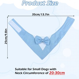 CENCERY Dog Tuxedo, Dog Wedding Bandana Collar with Bow Tie Small Dogs Dog Tuxedo Dog Costumes for Small Dogs Dog Suit Costume for Dogs Engagement, Wedding, and Birthday(Neck:20-30cm/Blue)