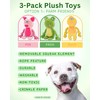 Leash and Leisure Plush Dog Toys, 3-Pack Variety Set with