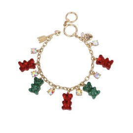 Betsey Johnson $58  Betsey Johnson Gummy Bears Festive  red green charm  Bracelet Q 621a