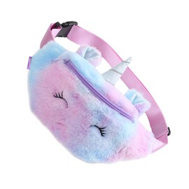 PRETYZOOM Unicorn Waist Bag Plush Belt Bag Chest Bag Small Shoulder Bag Cute Bum Bag for Kids Girls Cute Fanny Pack Violet