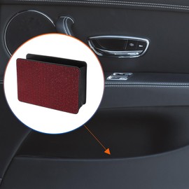 ACROPIX Car Trash Can Trash Bin Foldable 7.9" Length 2.8" Width 5.5" Height Red Black Rhinestone Faux Leather