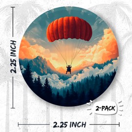 Skydiving Pin Button 2.25 inch 2-Pack Freefall Parachute Dropzone – Pinback Button for Jeans Pants Shirt Backpack – Sport Pins for Clothes Hat Cap ID45000