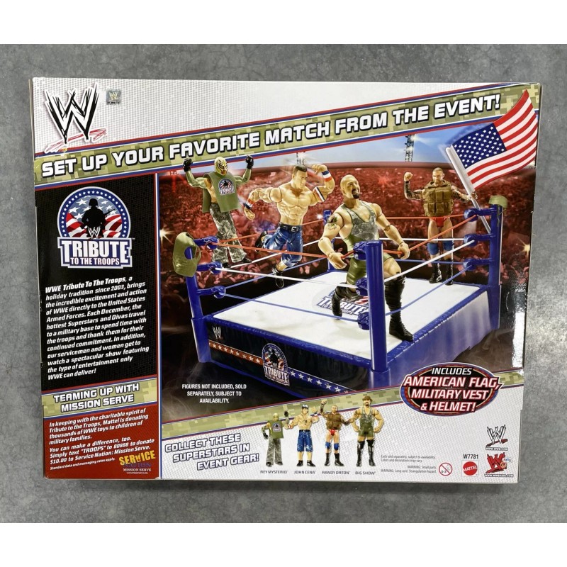 Mattel WWE Tribute To The Troops Ring Spring Loaded Wrestling