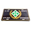 Wild U.S Army License Plate 4th Infantry Division Metal Sign