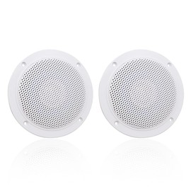 Herdio Altavoces de Techo Marinos Impermeables de 10 cm con Potencia de 160 vatios, manejo para Cocina, baño, Barco, Coche, Caravana, Caravana, Motocicleta, diseño de Perfil bajo, 1 par (Blanco)