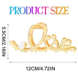 Banatra Hair Claw Clips Gold Metal Hair Clip Large Clip Claws Hair Accessories for Women and Girls