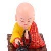 Urhomy Monk Solar Figurine Head Swing Doll Hitting Wooden Fish