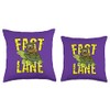 Sloth On Turtle Fast Lane Turtle Sloth Lovers Throw Pillow,