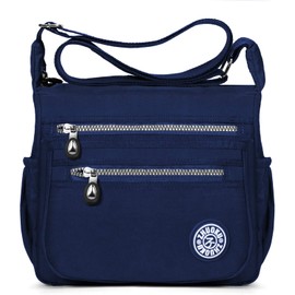 TIBES Fashion Women Nylon Shoulder Bag Waterproof Crossbody Purse Organize Travel Messenger Bag