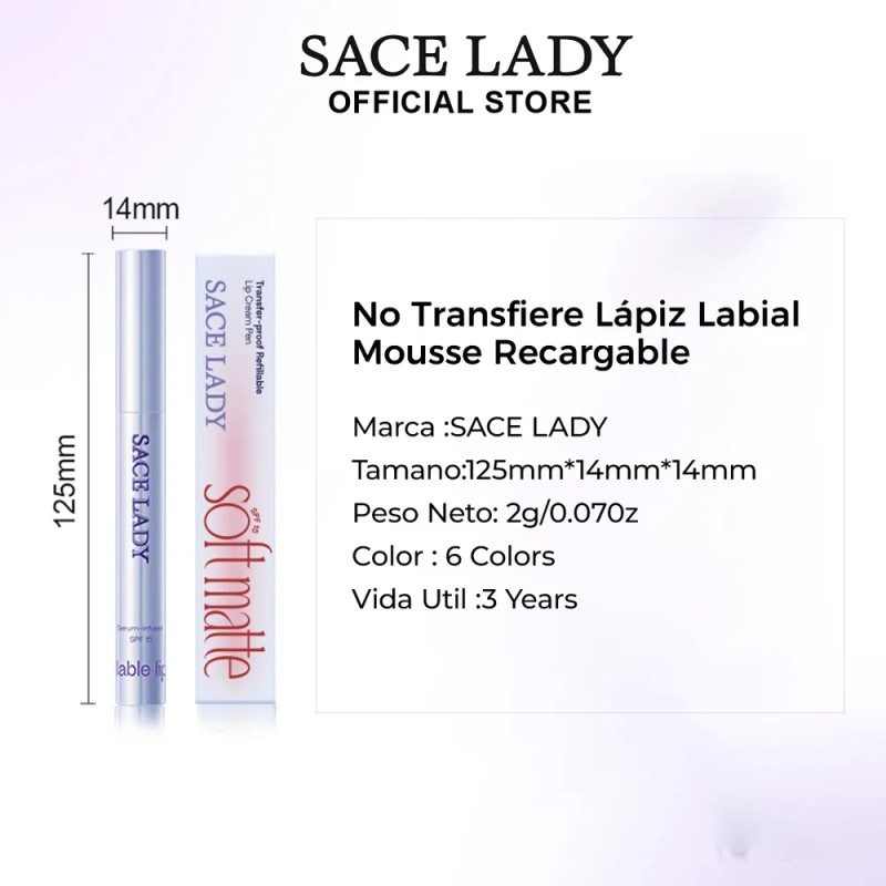 Sace Lady Labial En Crema Mate Suave Spf 15 Diseño