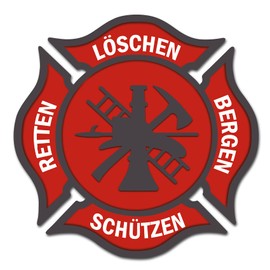 Fire Brigade Sticker, Red Car Sticker, Rescue Erase, Mountains, Protect Sticker for Helmet, Car, Self-Adhesive Car Wash Resistant R135 (Without Name of Choice, 20 cm)