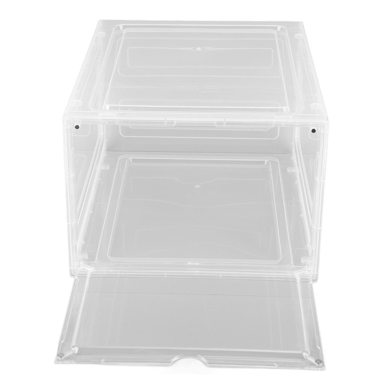 Shoe Storage Box Clear Acrylic with Magnet Front Door Stackable