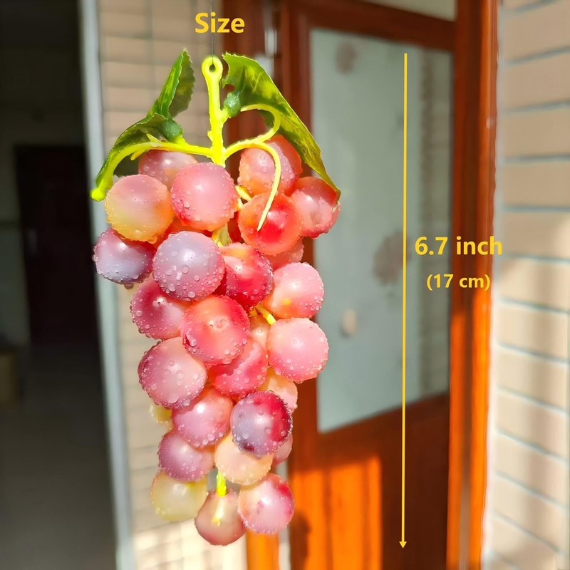 UMPE Artificial Grapes 6 Bunches, Fake Grapes, Realistic Burgundy Purple