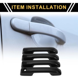 REPAIROCK Compatible Toyota Tundra 2022 Car Door Handle Protector ABS Carbon Fiber Black 1 Set