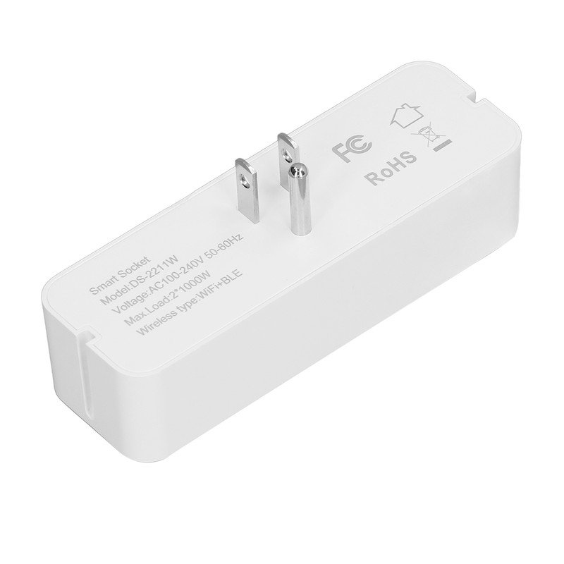 Power Strip WiFi BLE Remote Control Dual Sockets Receptacle 10A