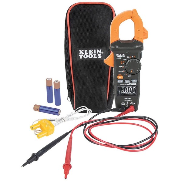 Klein Tools CL390 Digital Clamp Meter, Reverse Contrast Display, Auto Ranging 400A AC/DC Voltage,TRMS, DC Microamps, Temp, NCVT, More