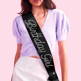 xo, Fetti Birthday Girl Sash - Black + Rhinestone | Fun Birthday Party Decorations, Birthday Girl Party Favor, HBD Supplies, Birthday Queen, Finally 21, Cute Birthday Sash, 30th, 40th, 50th