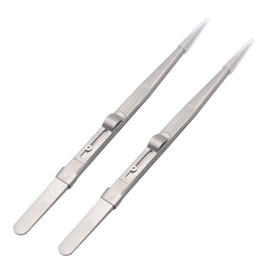 DOITOOL 2pcs Stainless Steel Pointed Tweezers Set for Jewelry and Manicure Non- Design Professional Precision Tweezers for Crafting and Electronics Repair