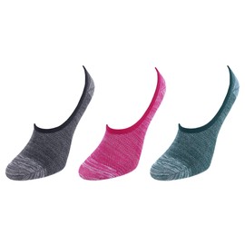 Women's Super Soft and Breathable Sock Liners (Pack of 3), Black, Dark Pink, Green