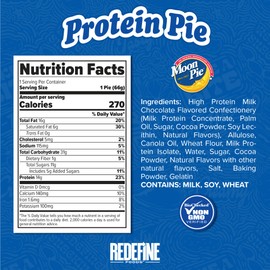 Redefine Foods Protein Pie, MoonPie, Chocolate - 8 Count - 14g of Protein Per Serving - Non-GMO